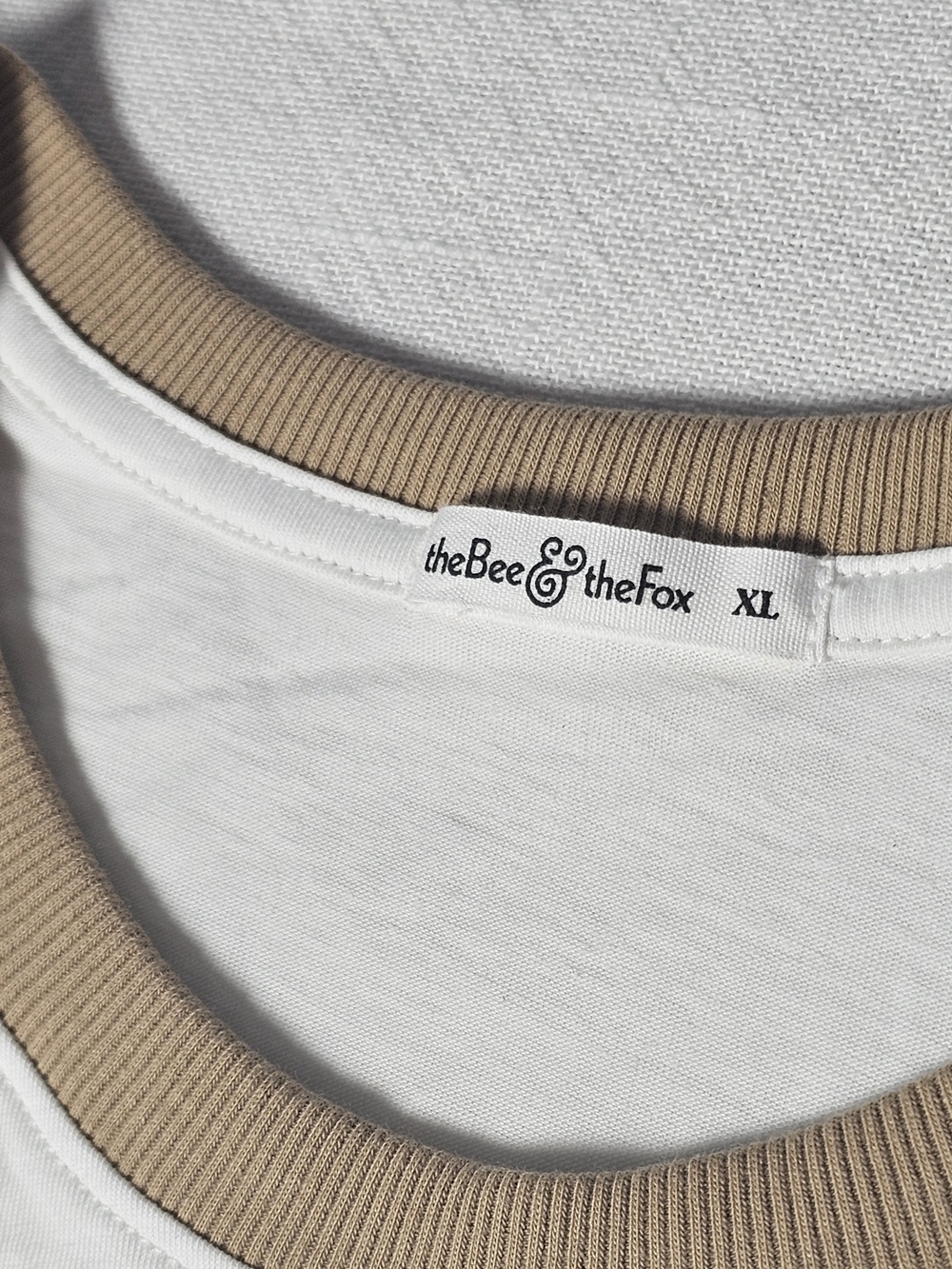 The Bee & The Fox Bad Mama Jama Ringer Tee Womens Size XL White/Brown - Picture 3 of 4